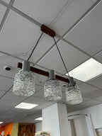 Suspension scandinave palissandre et chrome 1970