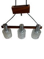 Suspension scandinave palissandre et chrome 1970