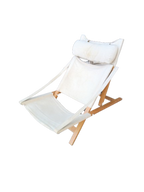 Transat scandinave en hêtre et toile de jute.