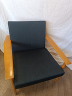 Fauteuil scandinave en hêtre années 70's