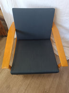 Fauteuil scandinave en hêtre années 70's