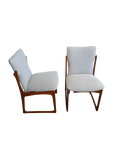 Paire de chaises scandinaves en teck massif et tissu