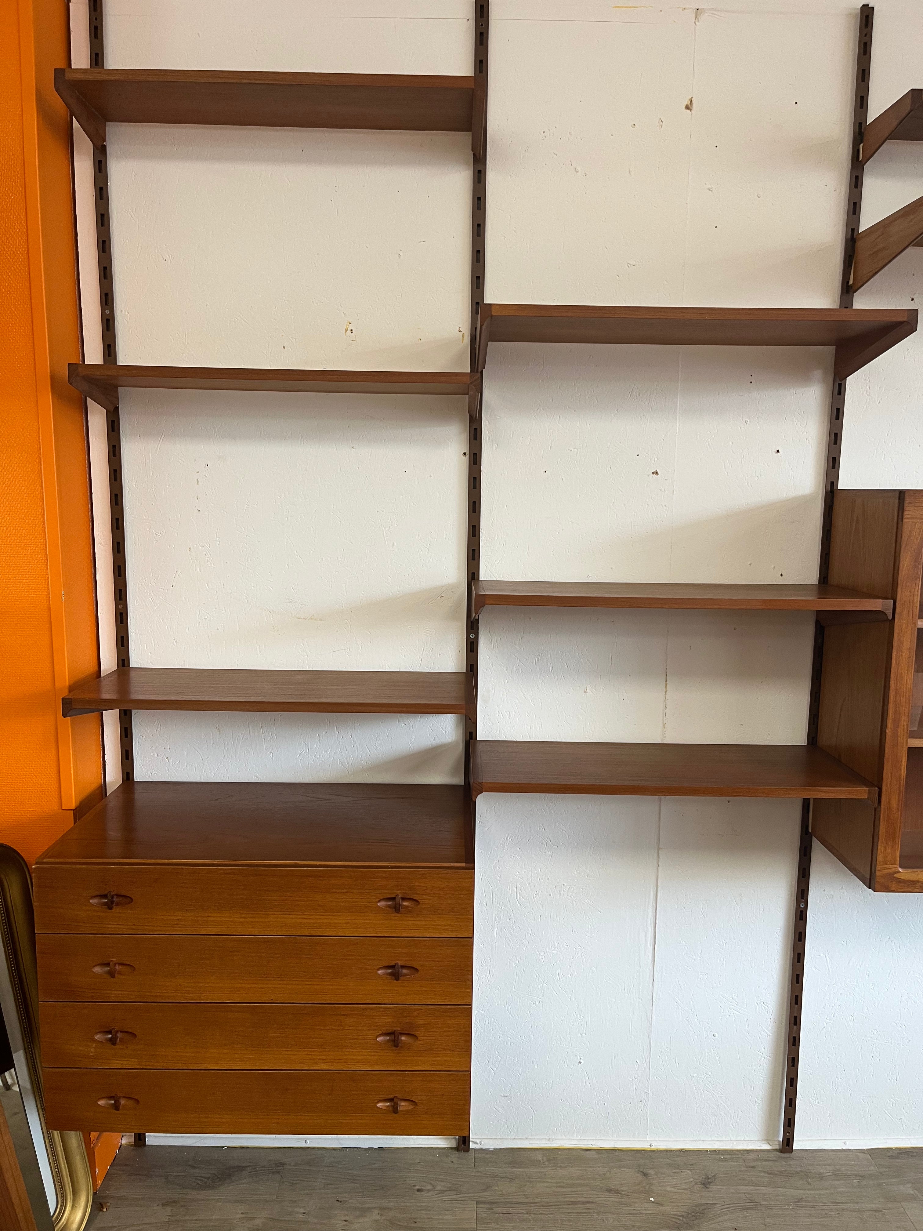 Bibliothèque modulable en teck Kai Kristiansen 1960