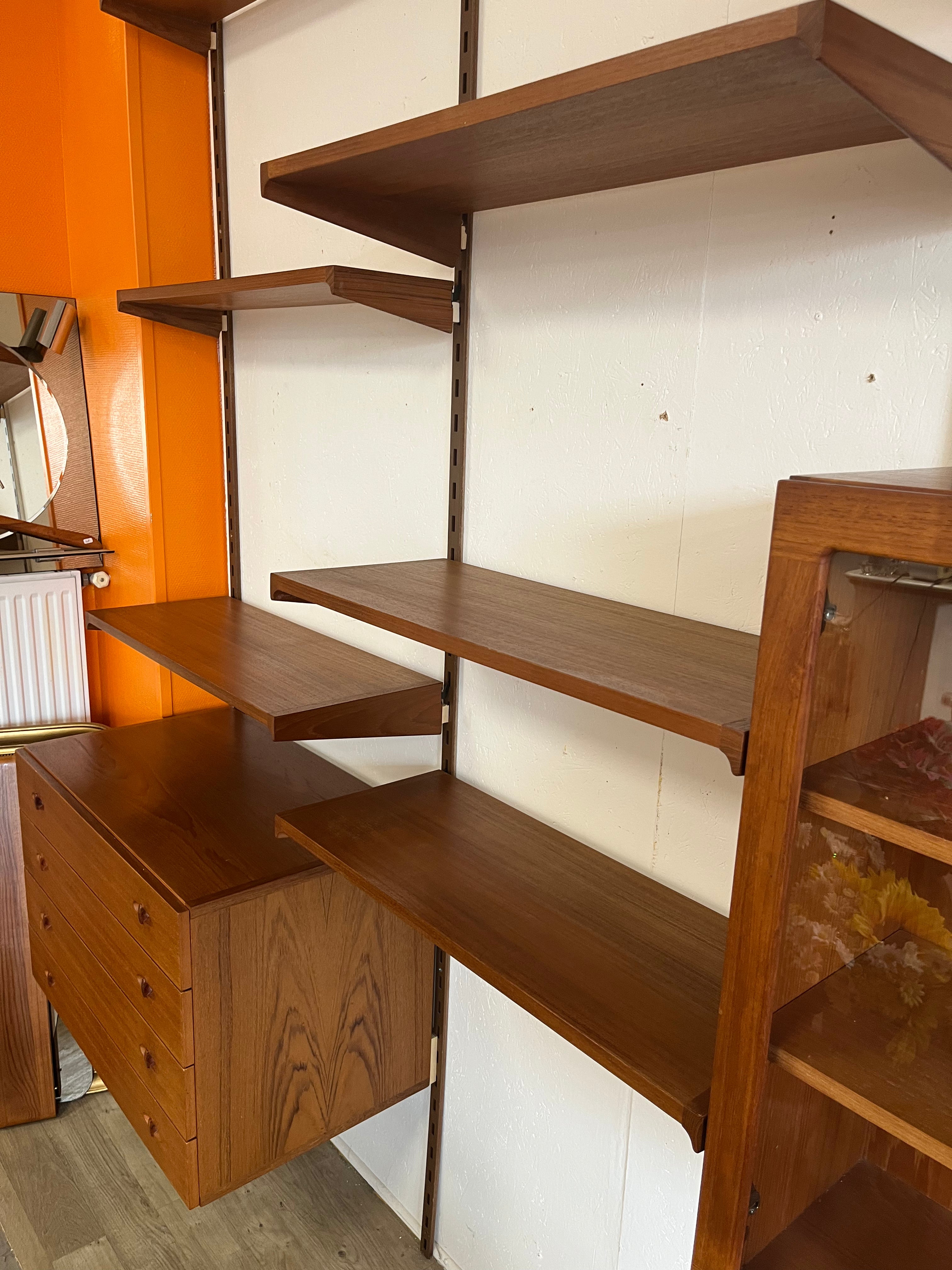 Bibliothèque modulable en teck Kai Kristiansen 1960