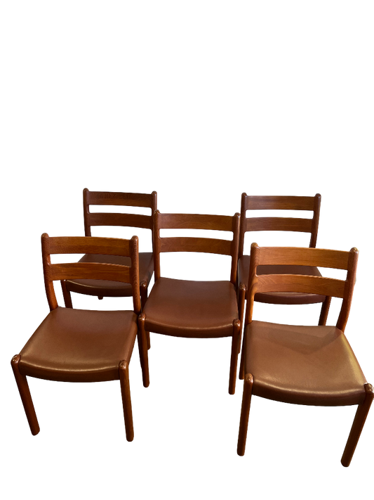 Chaises scandinaves en teck massif Niels O.Møller 1970