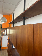 Bibliothèque scandinave en teck et acier 1970