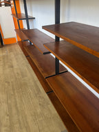 Bibliothèque scandinave en teck et acier 1970