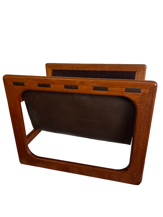 Porte revues scandinave en teck massif 1960