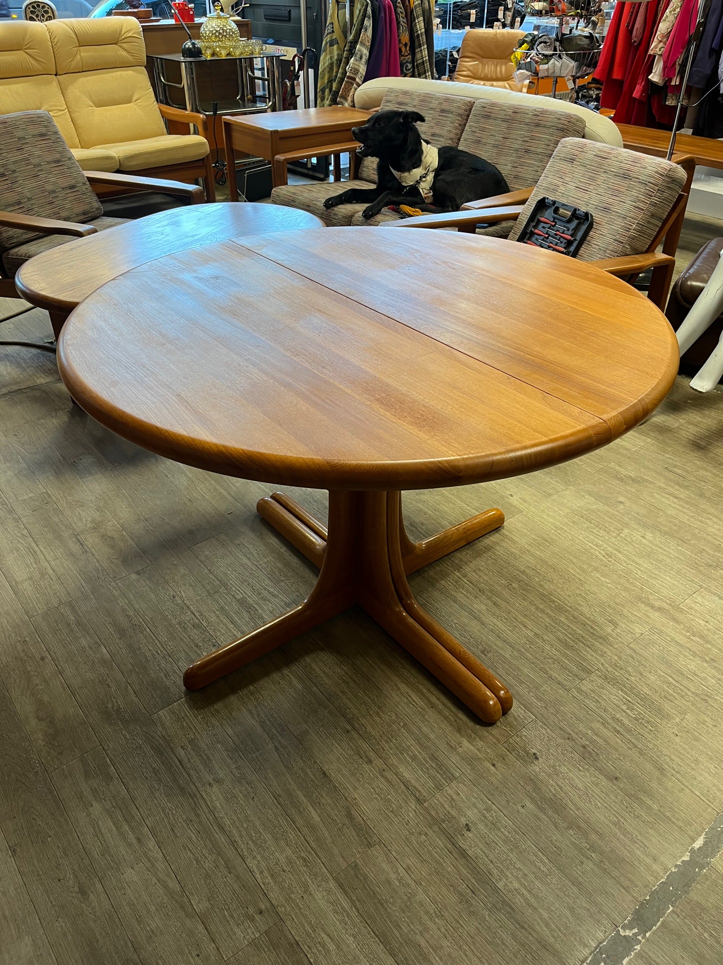 Table à manger scandinave en teck massif Juul Kristiansen 1960