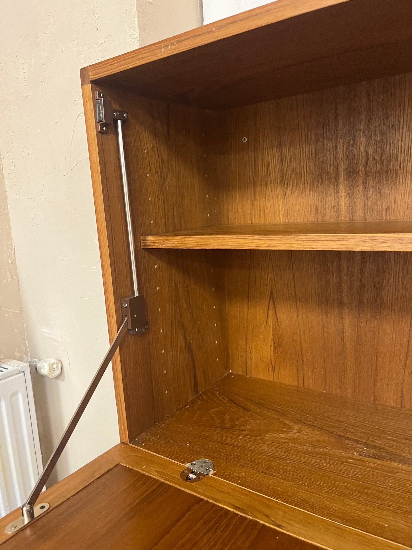 Secrétaire mural scandinave en teck 1970