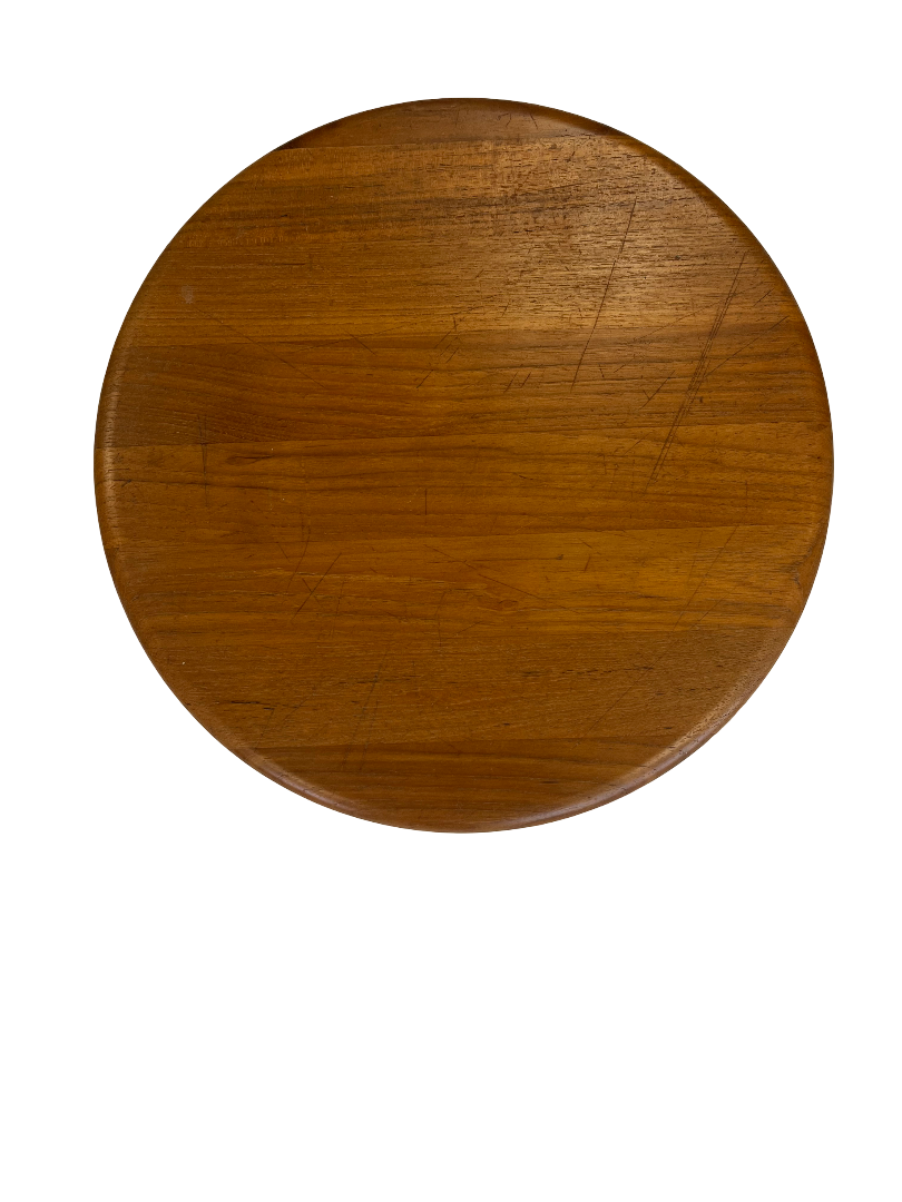 Plateau pivotant scandinave en teck massif 1970