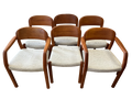 Lot de six chaises scandinaves en teck massif 1970