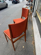 Chaises scandinaves en teck massif 1970