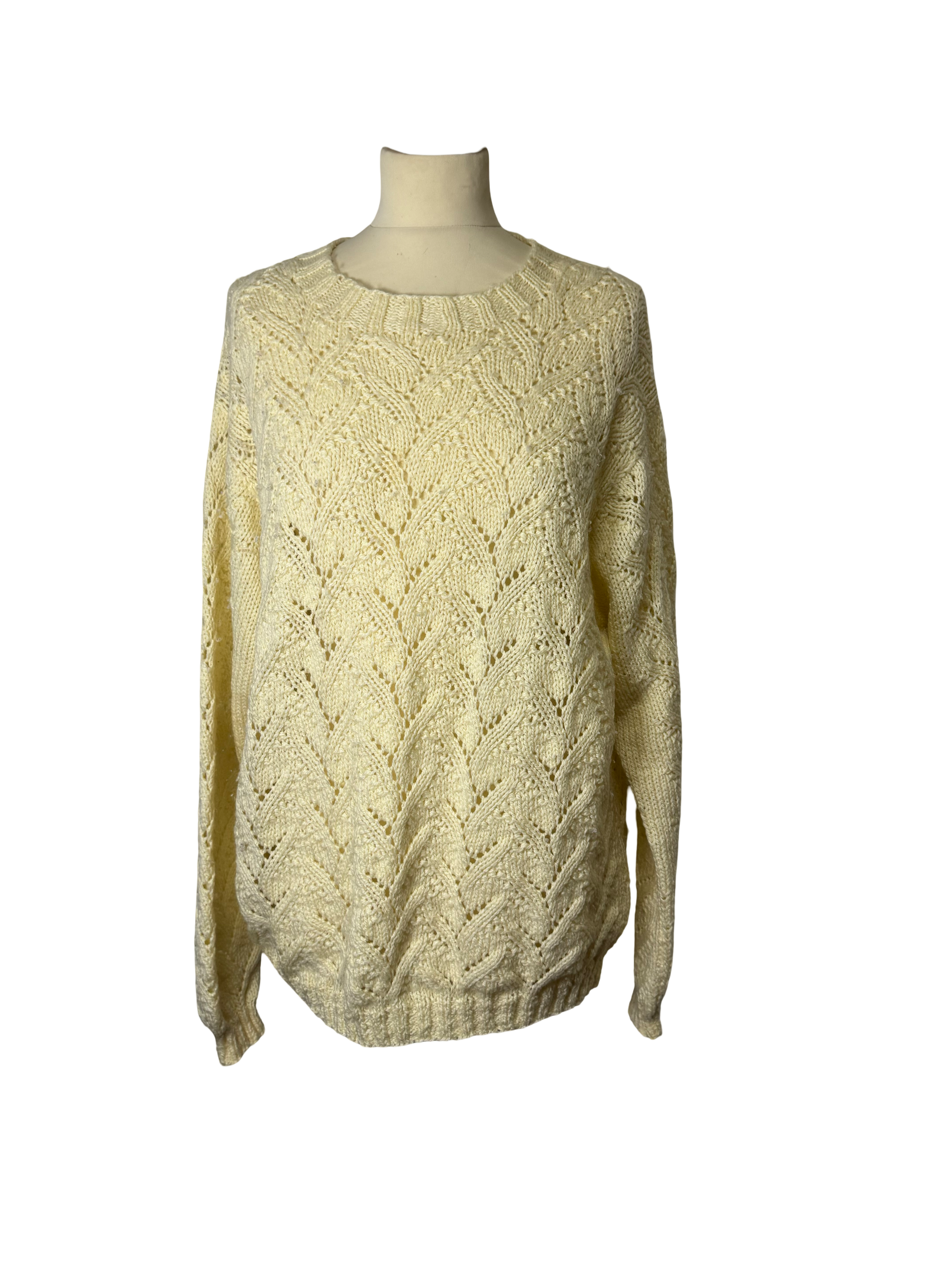 Pull ajourée beige