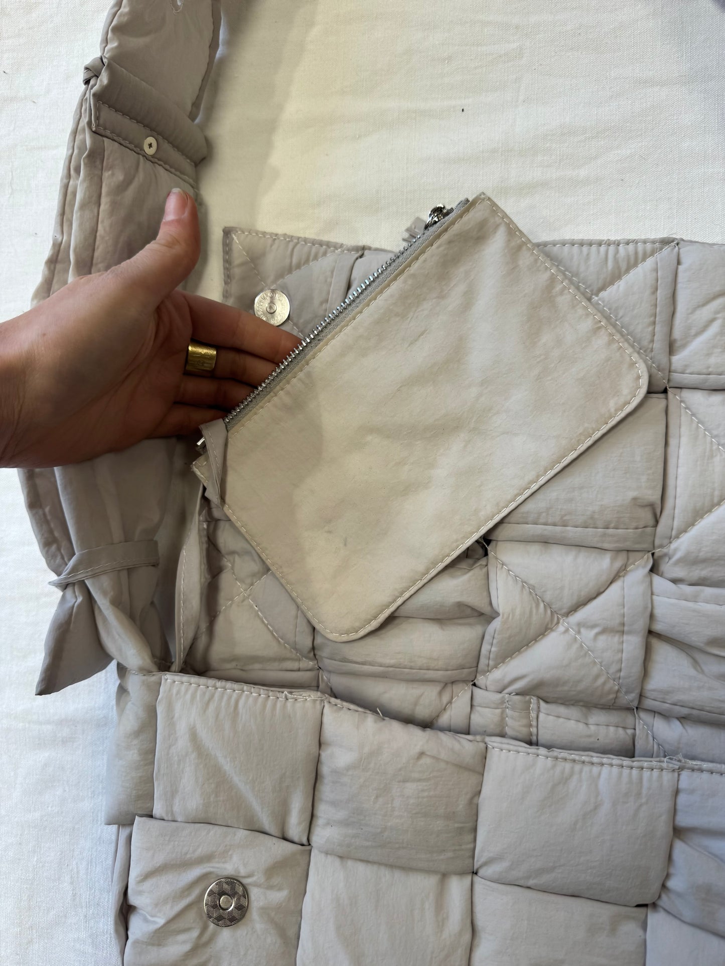 Sac matelassé beige