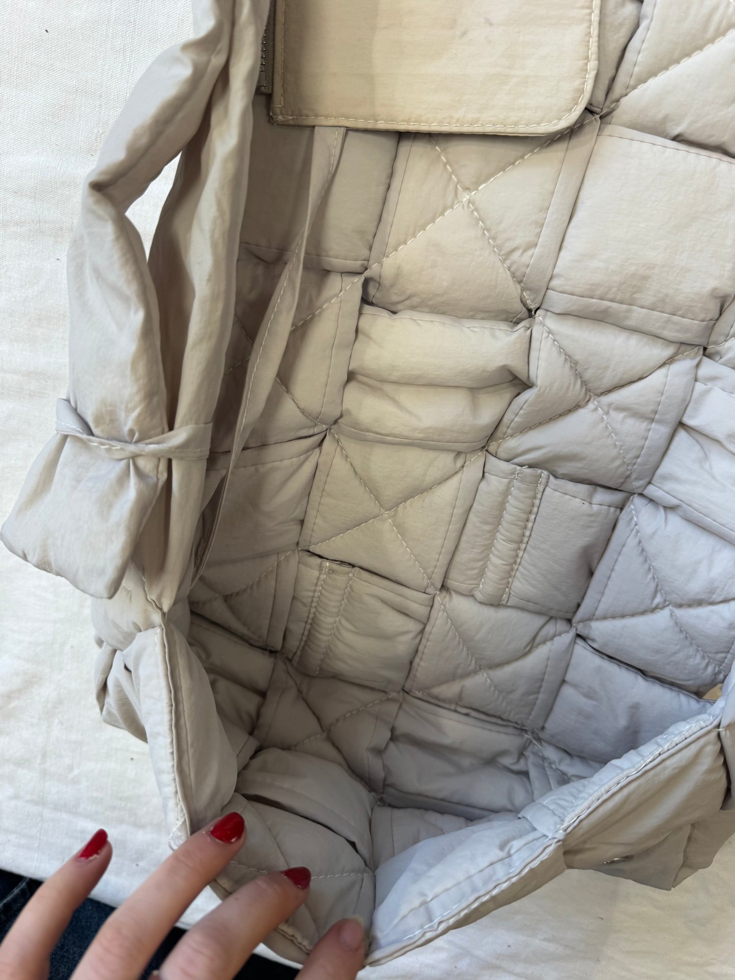 Sac matelassé beige