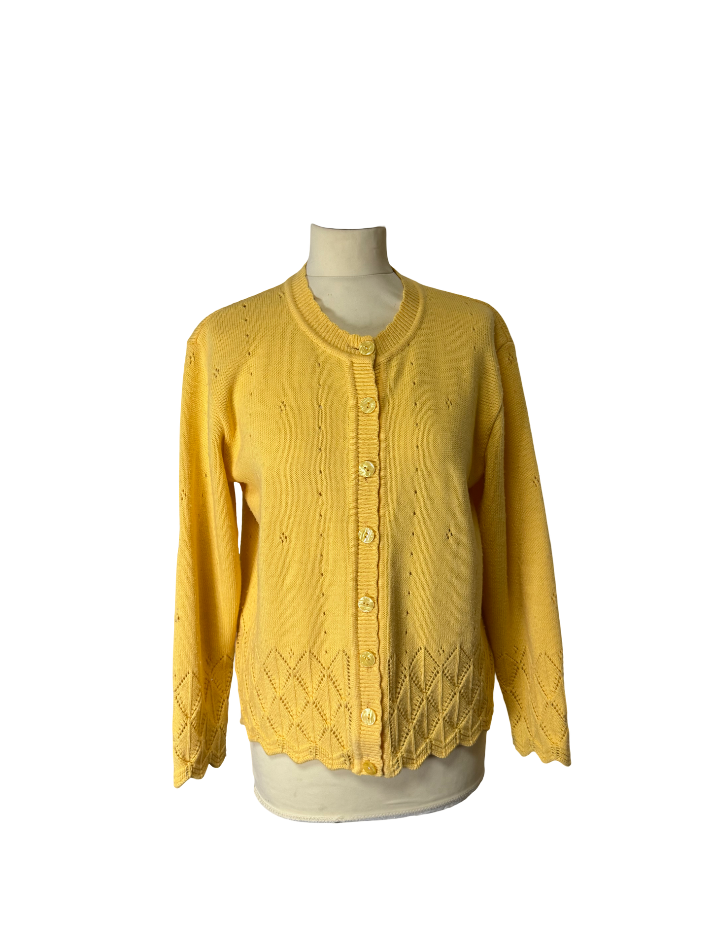 Cardigan ajourée jaune