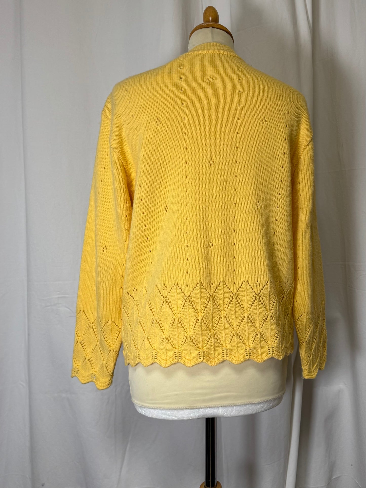 Cardigan ajourée jaune