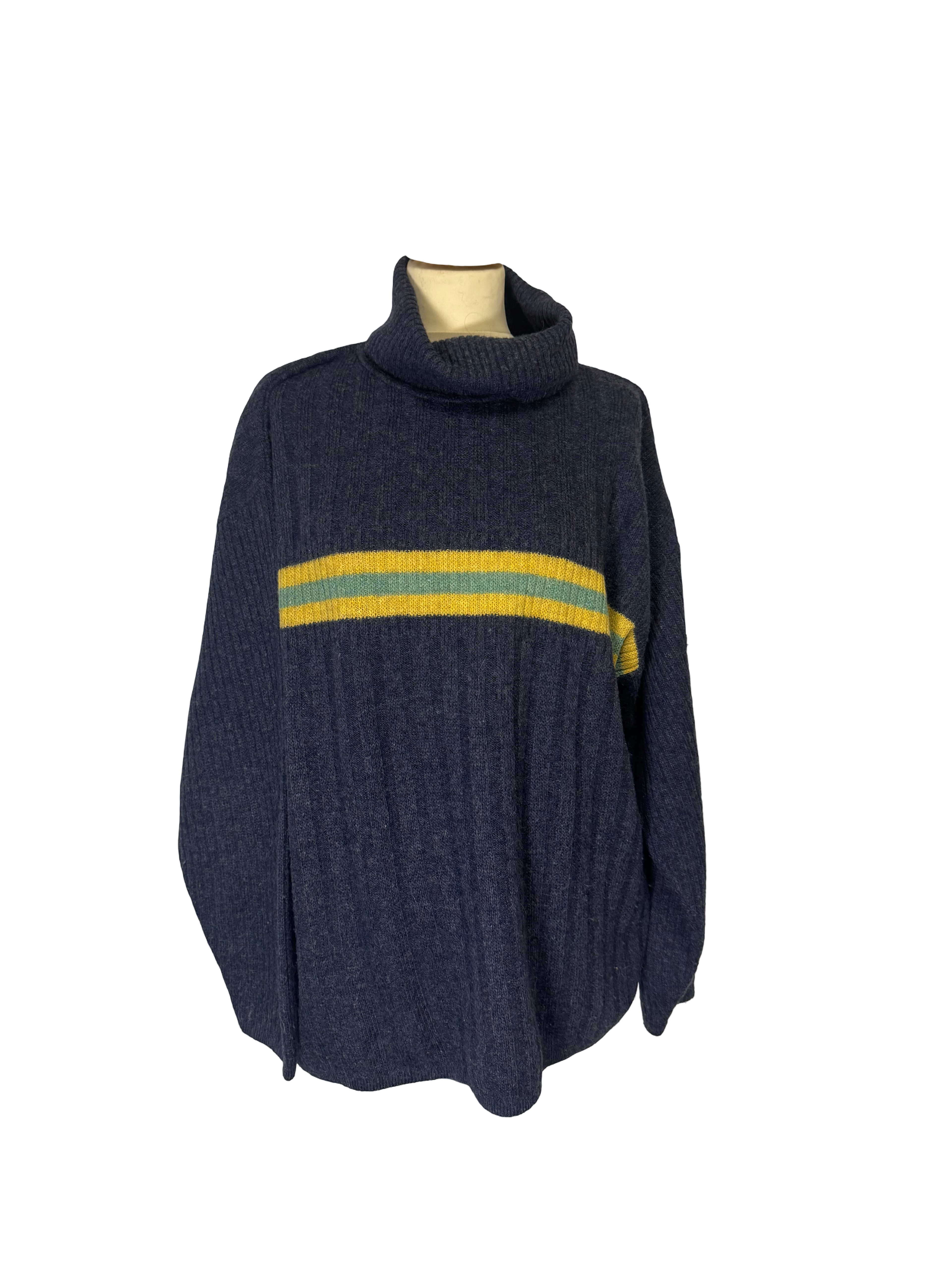 Col roulé à rayures