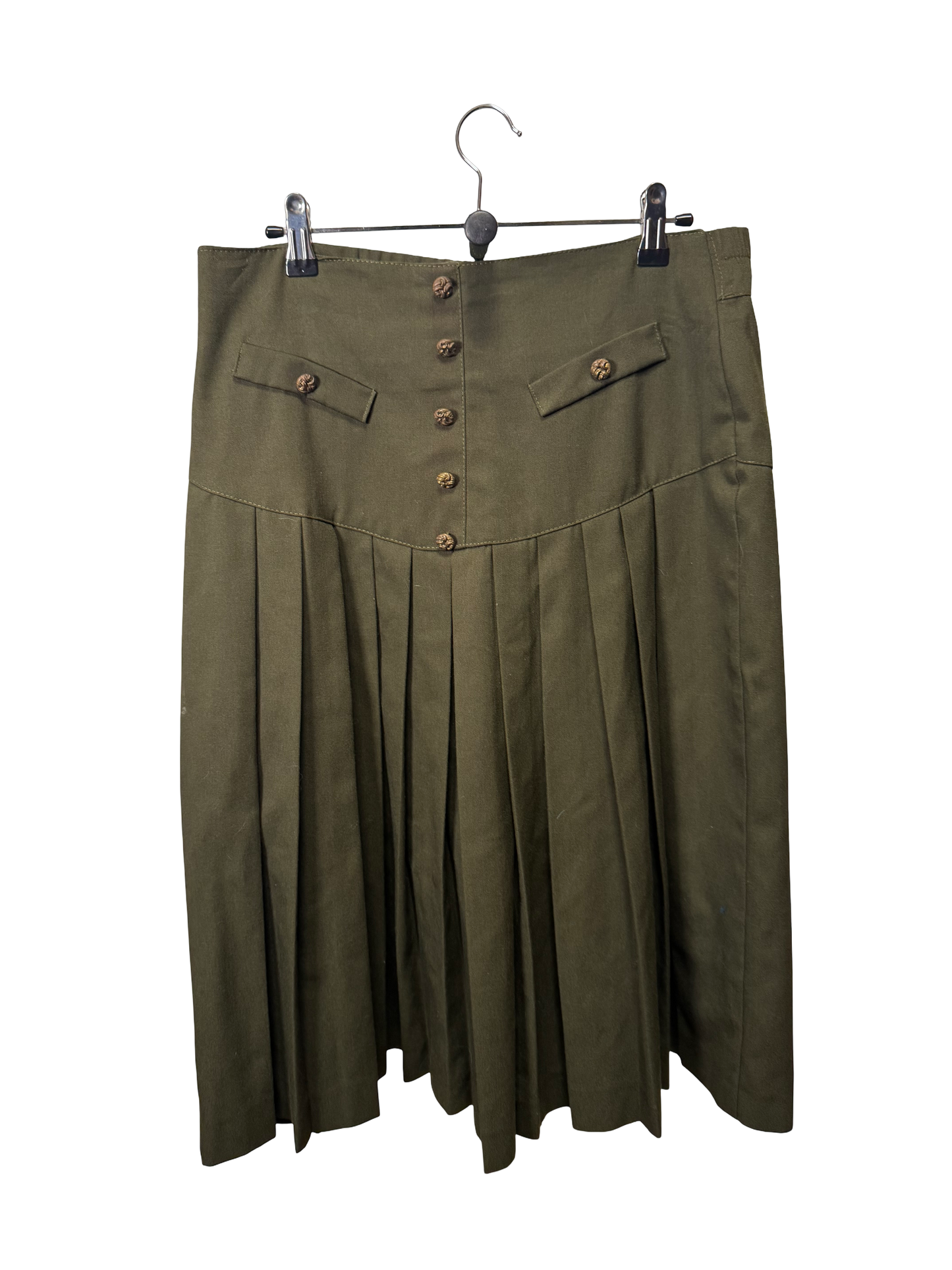 Jupe plissée kaki