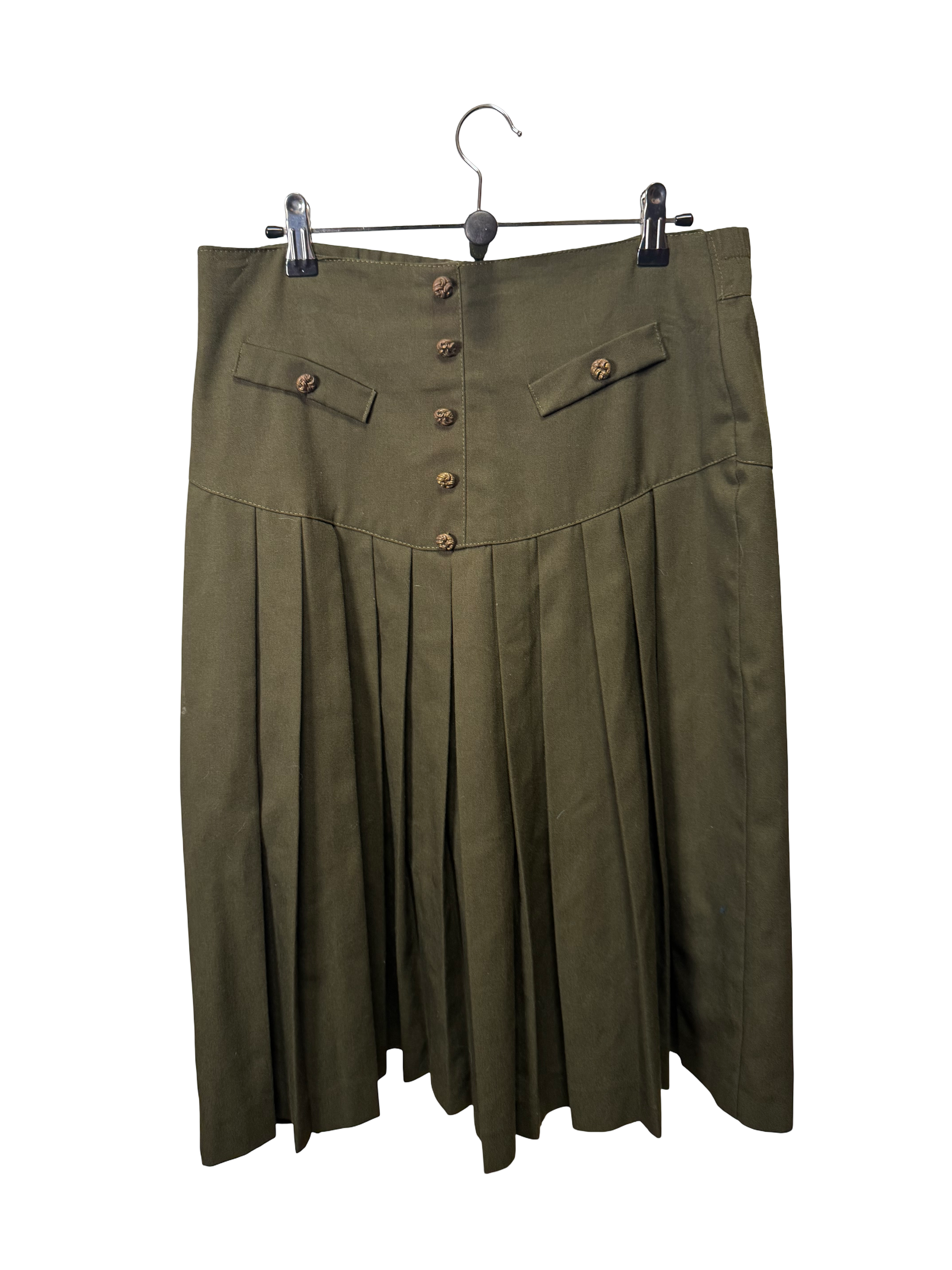 Jupe plissée kaki