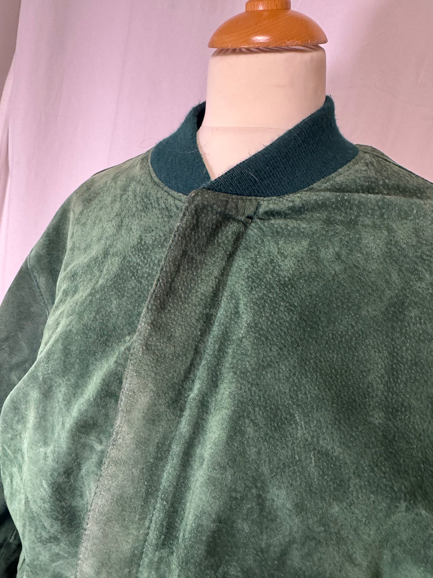 Blouson en daim vert