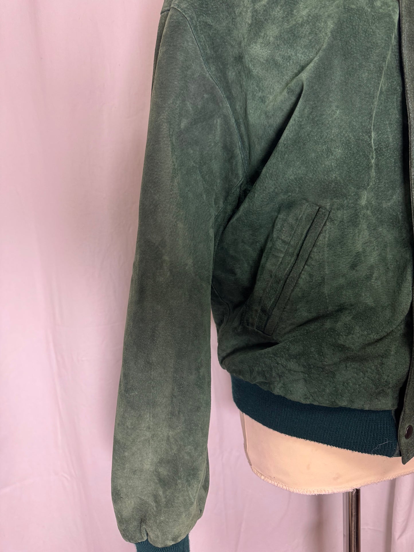 Blouson en daim vert
