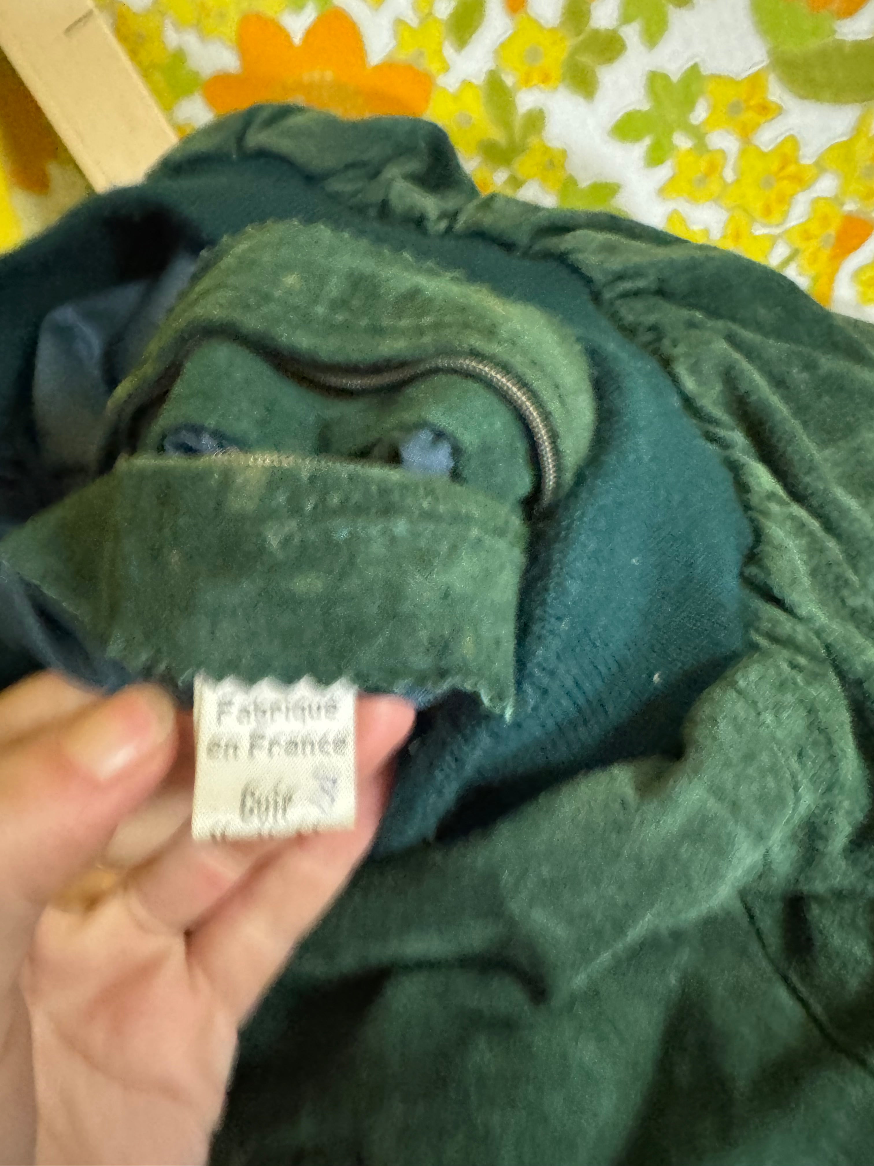 Blouson en daim vert