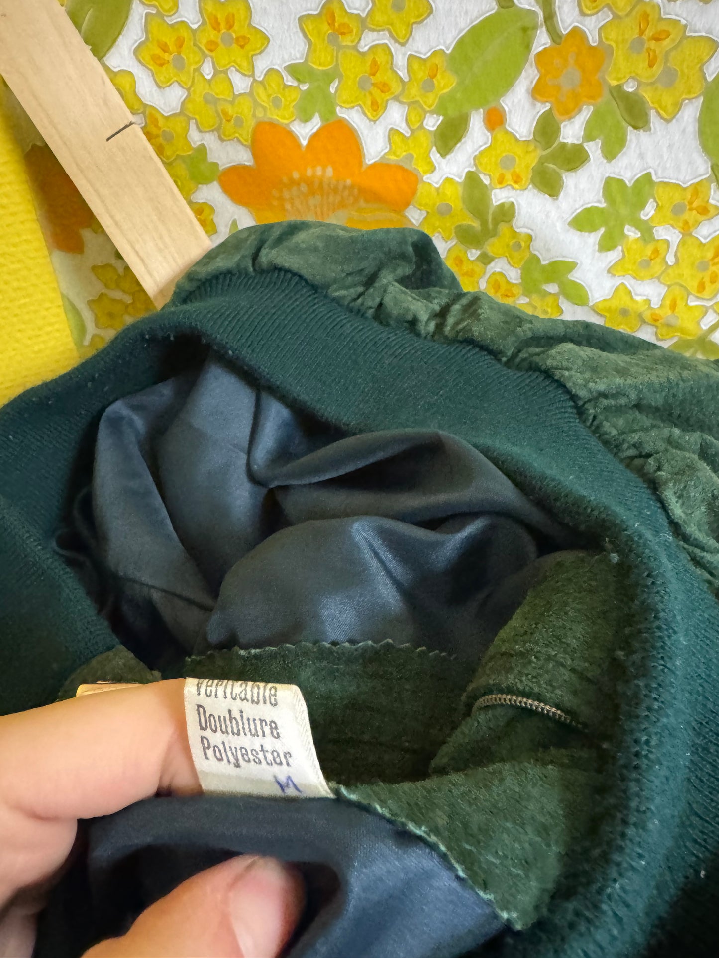 Blouson en daim vert