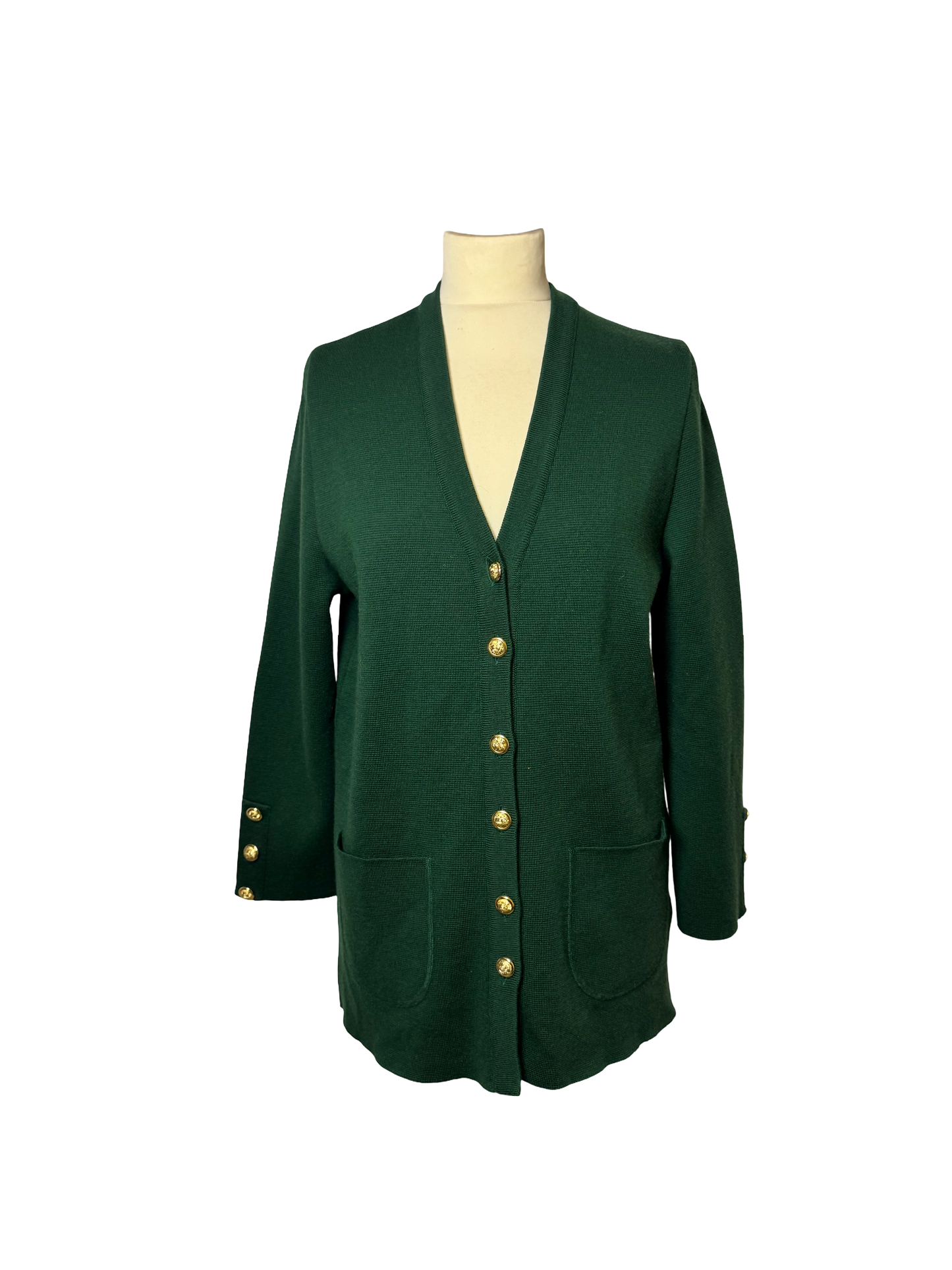 Cardigan en laine vert