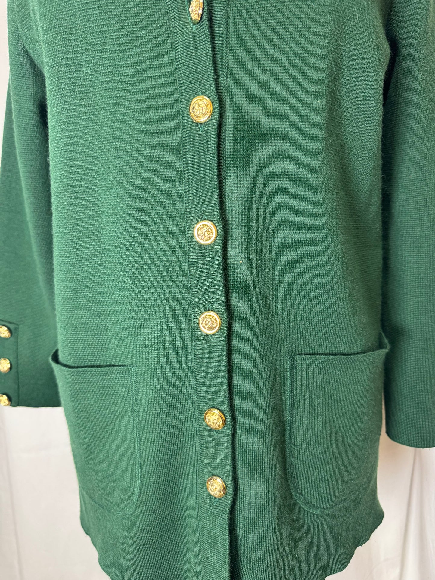 Cardigan en laine vert