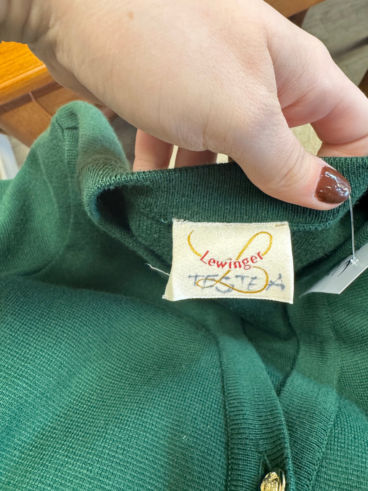 Cardigan en laine vert