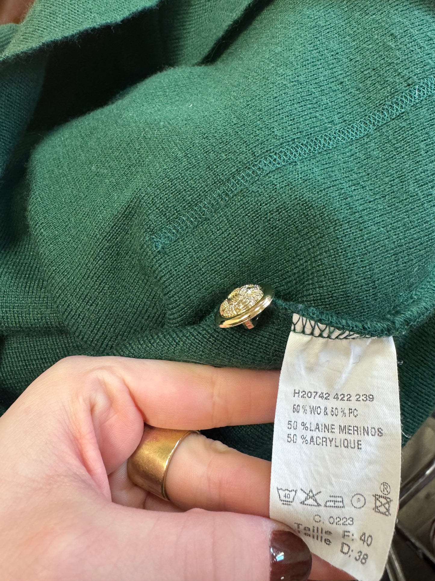 Cardigan en laine vert