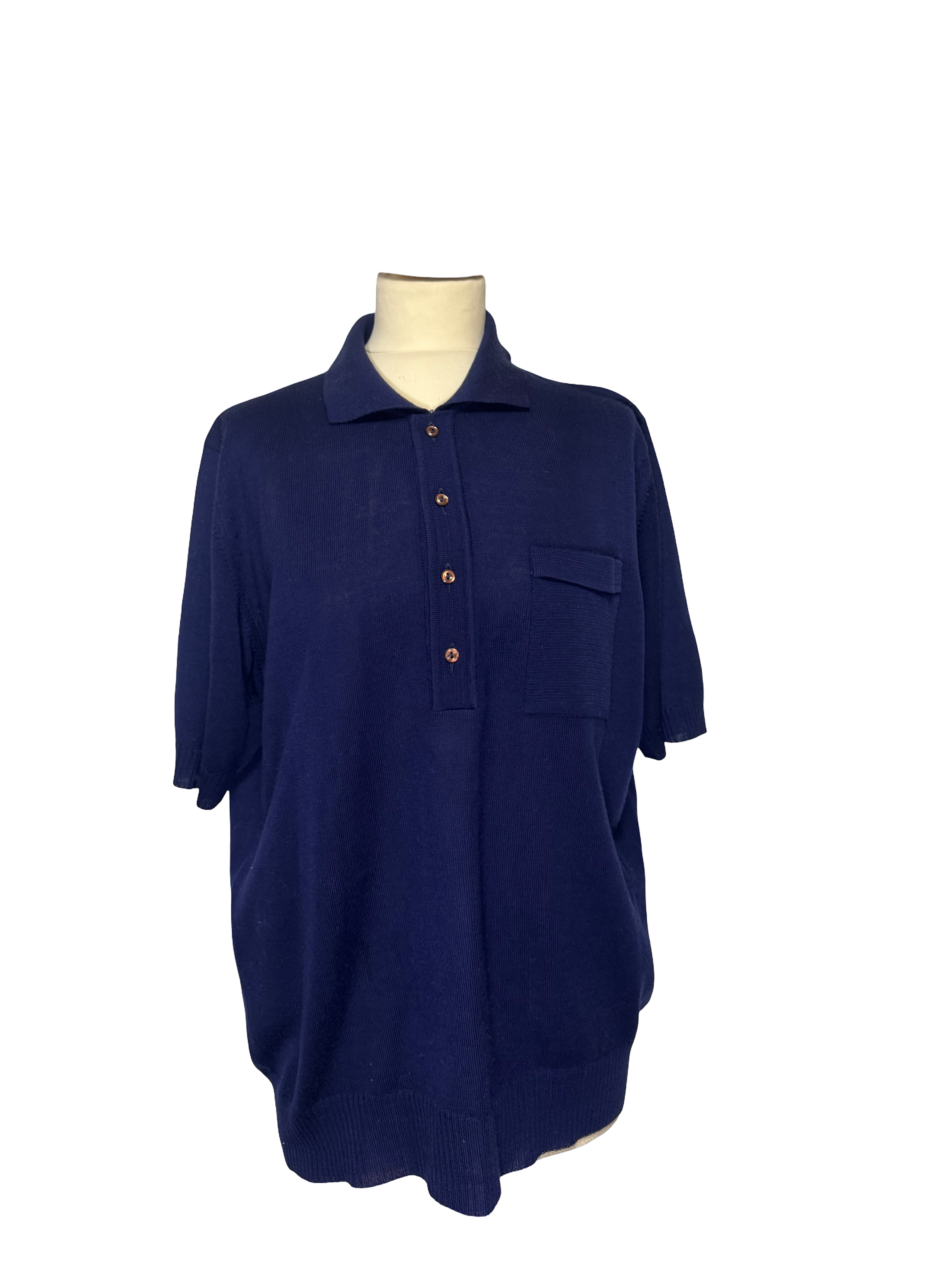 Pull polo bleu marine