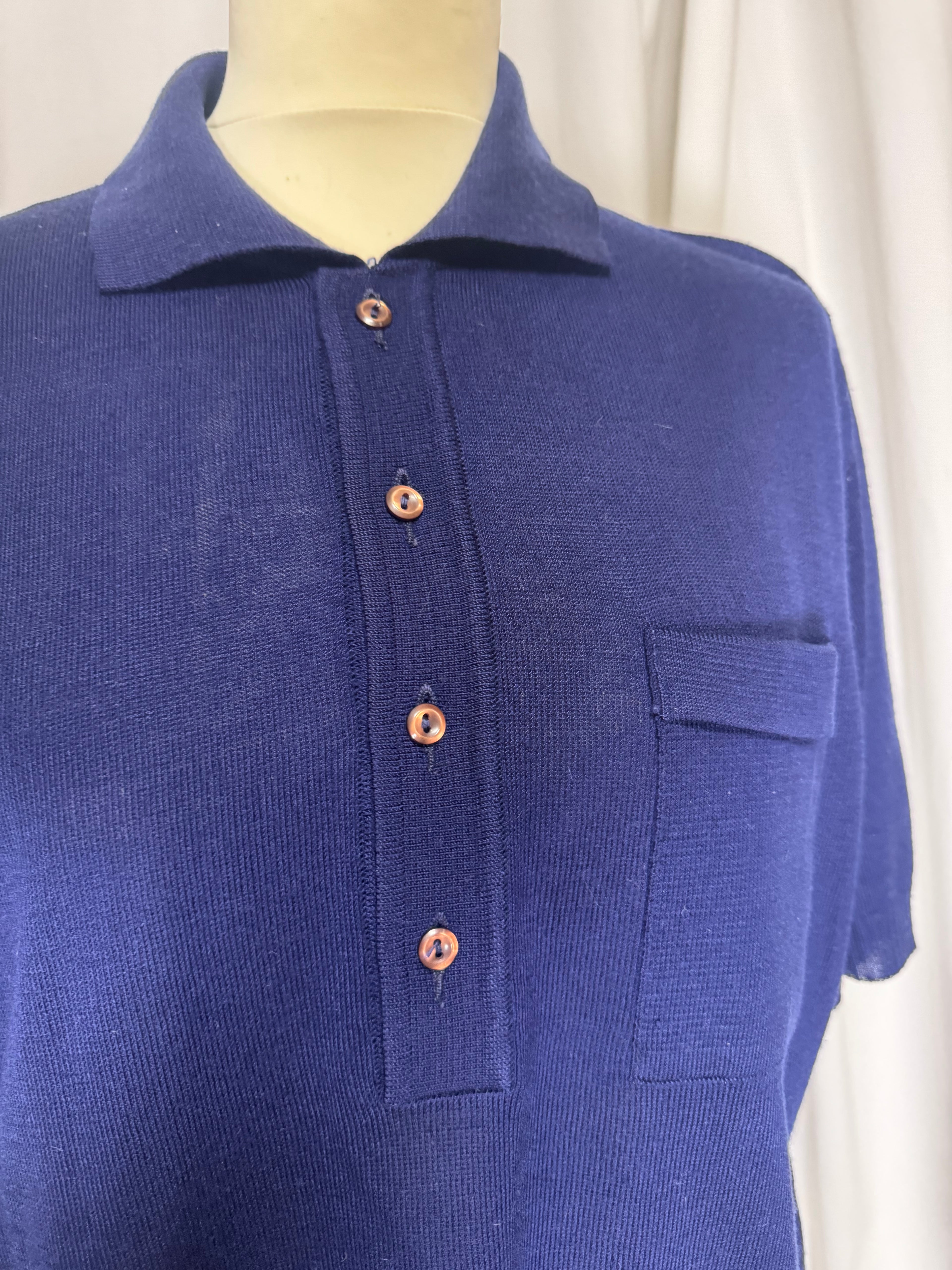 Pull polo bleu marine