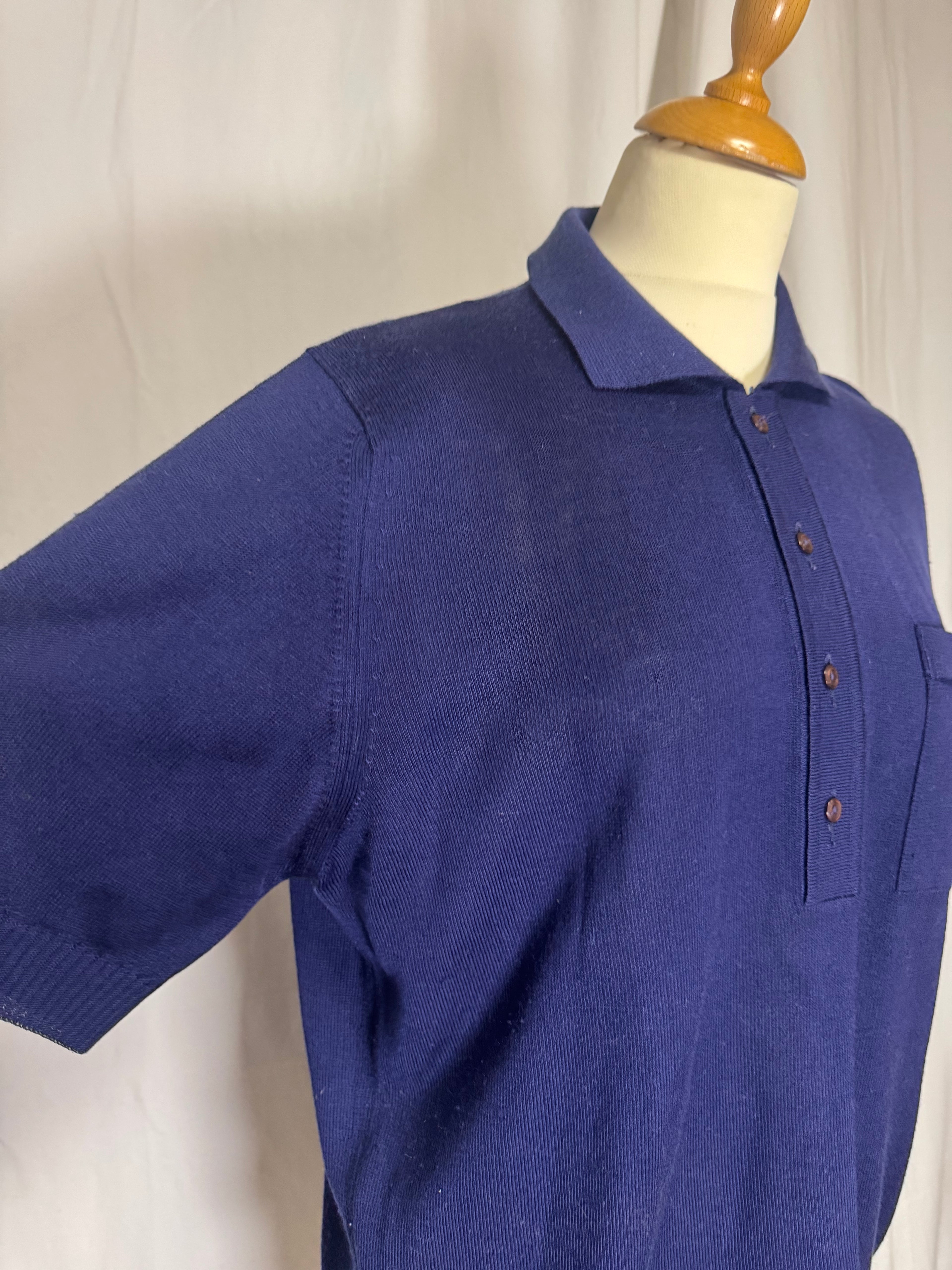 Pull polo bleu marine