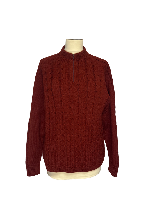 Pull marron torsade