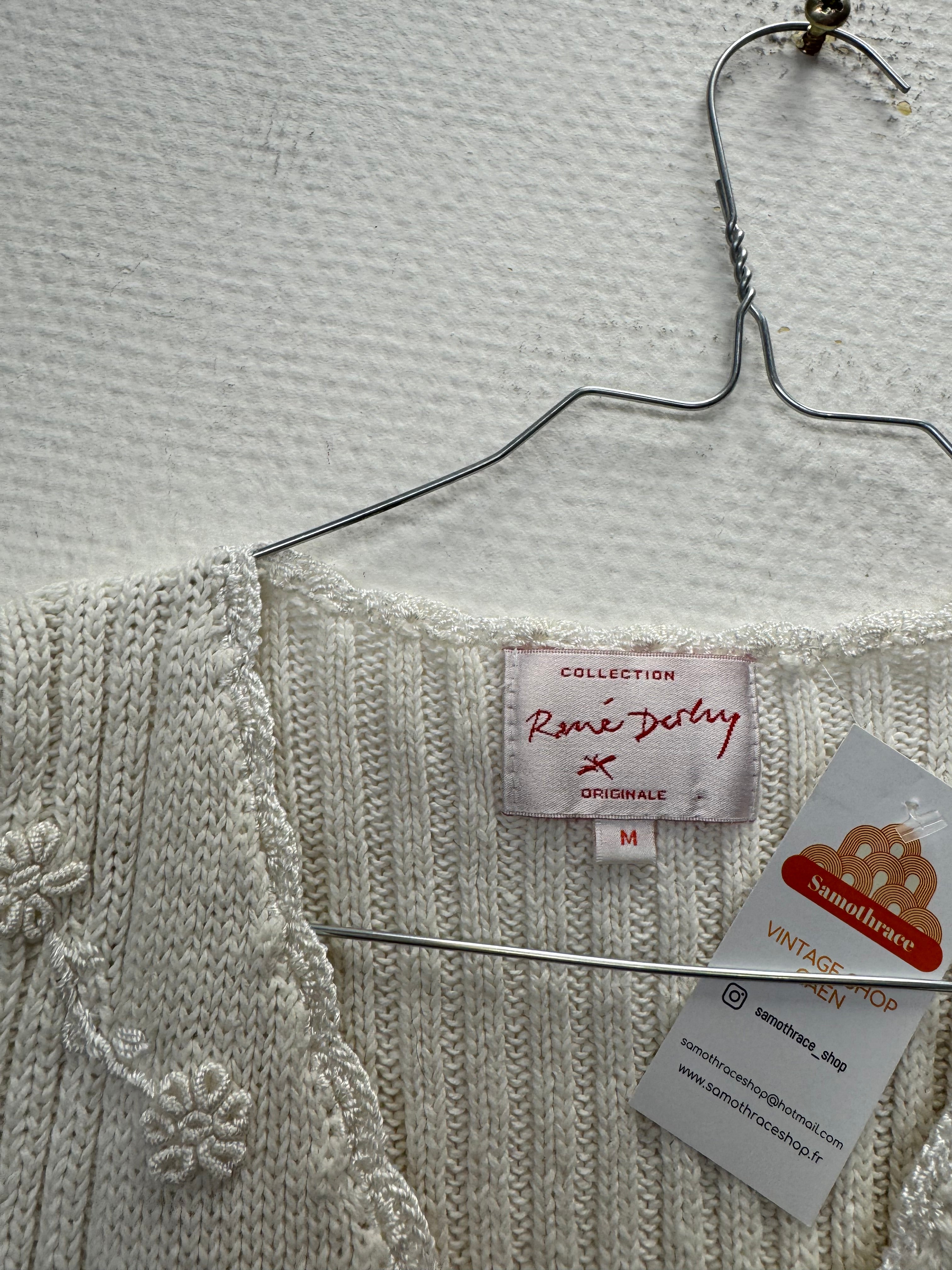 Cardigan blanc brodée