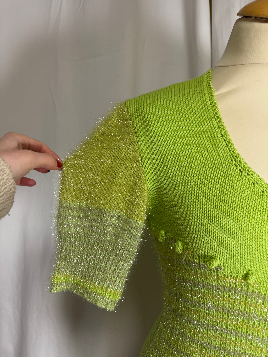 Pull à paillette vert