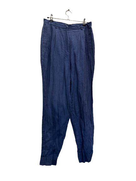 Pantalon en lin bleu