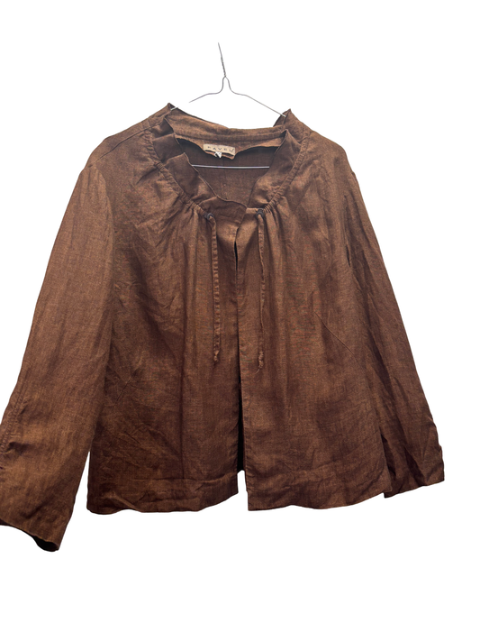 Blouse en lin marron