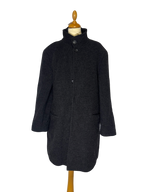Manteau long gris en laine
