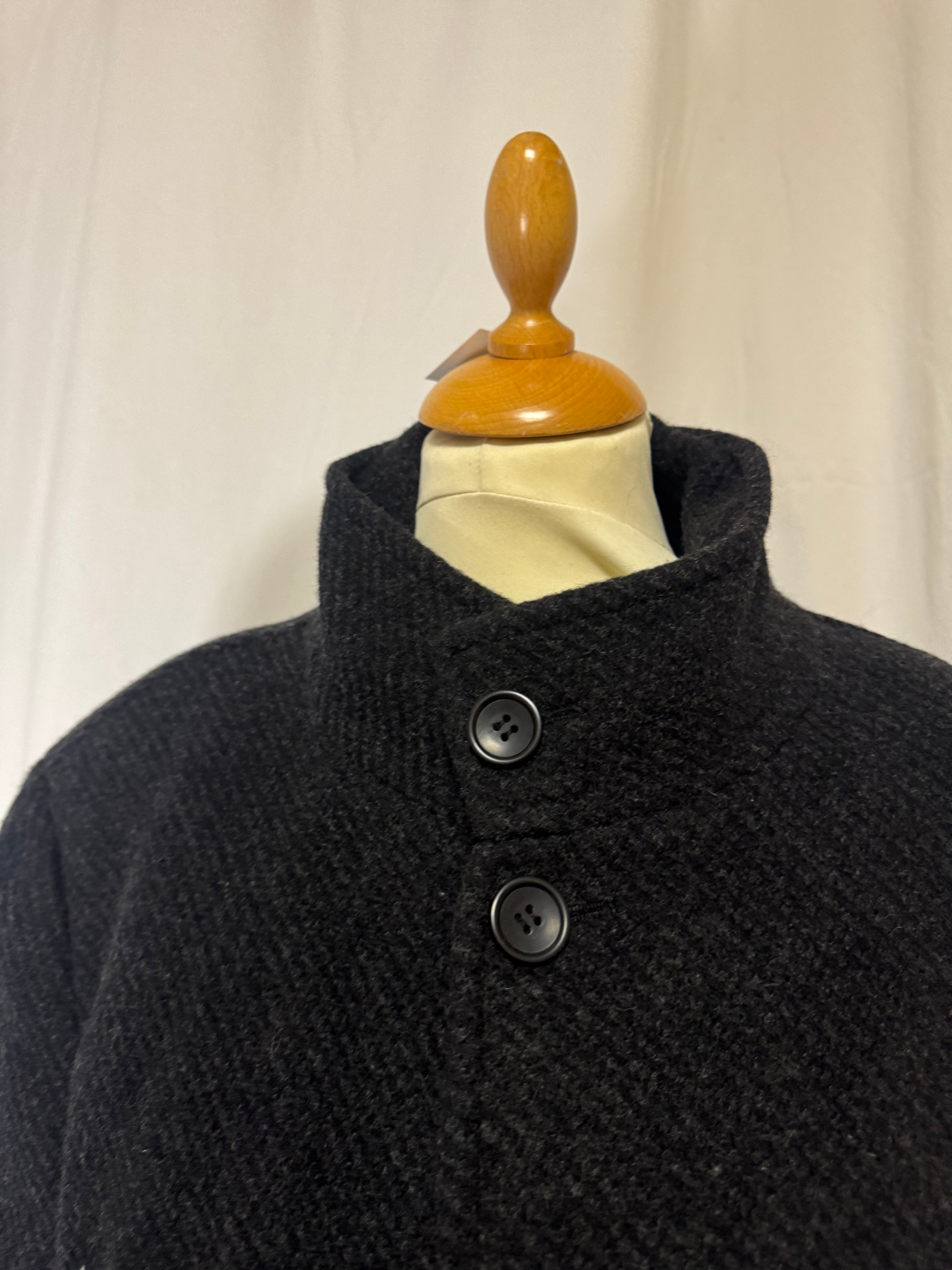 Manteau long gris en laine