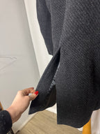 Manteau long gris en laine