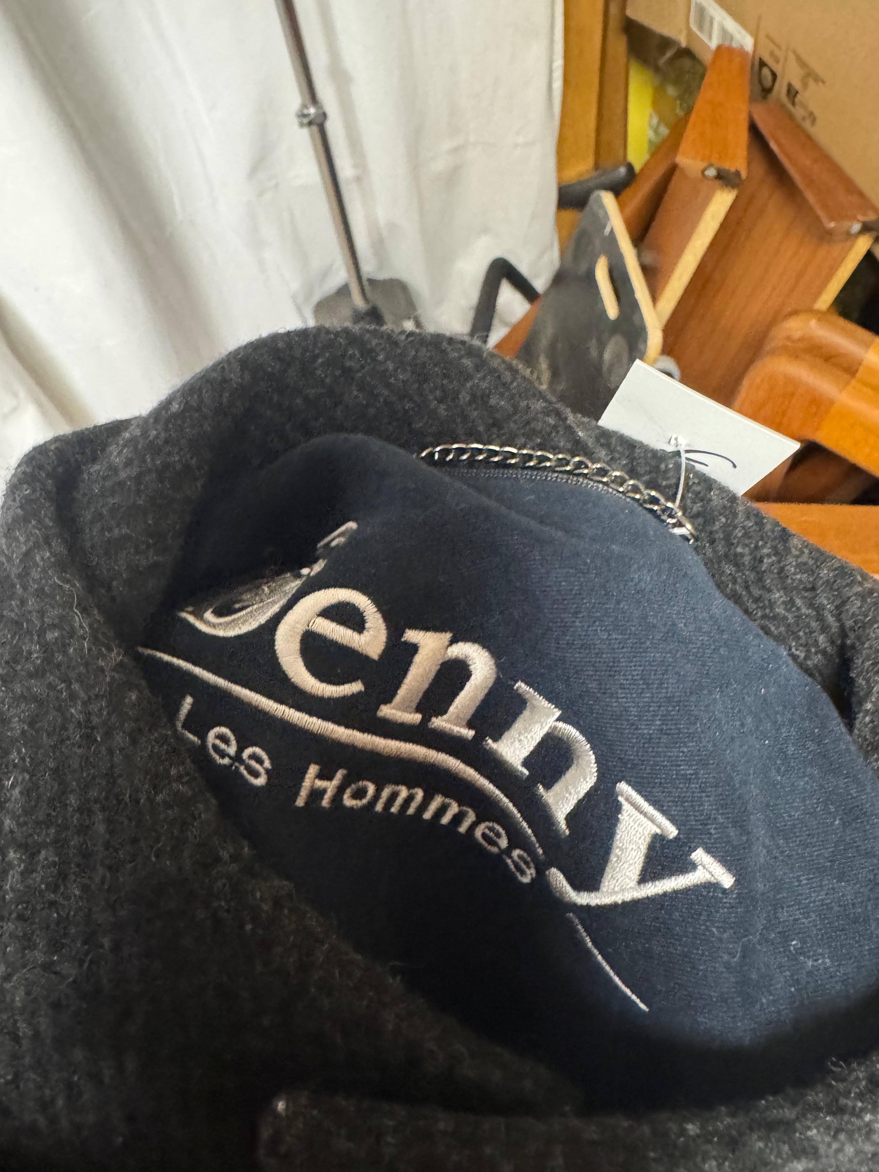 Manteau long gris en laine