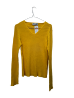 Pull côtelé jaune