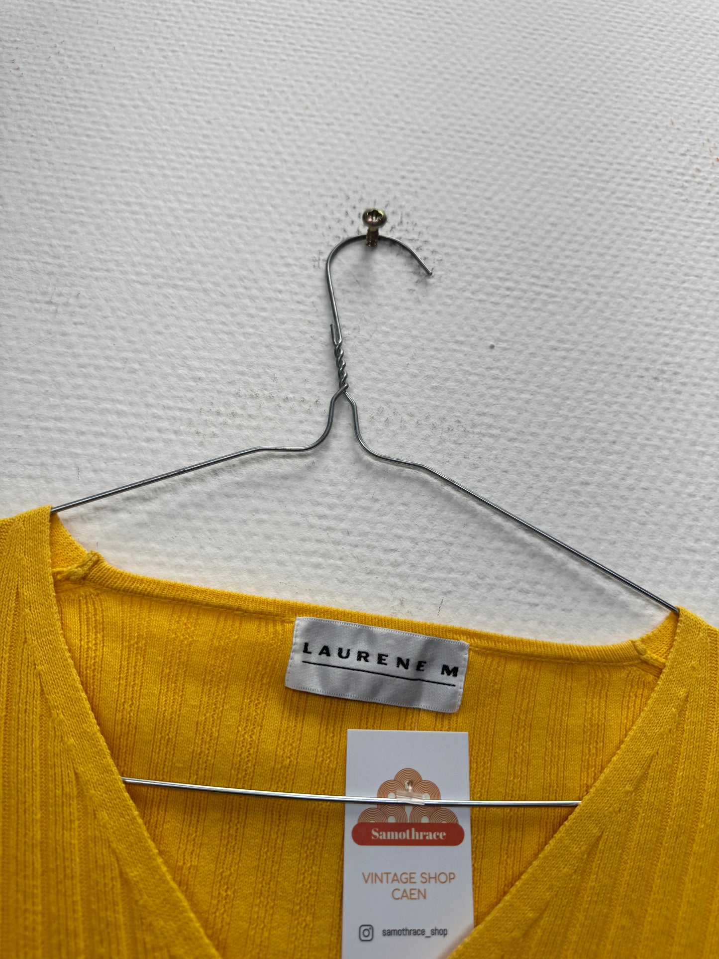 Pull côtelé jaune