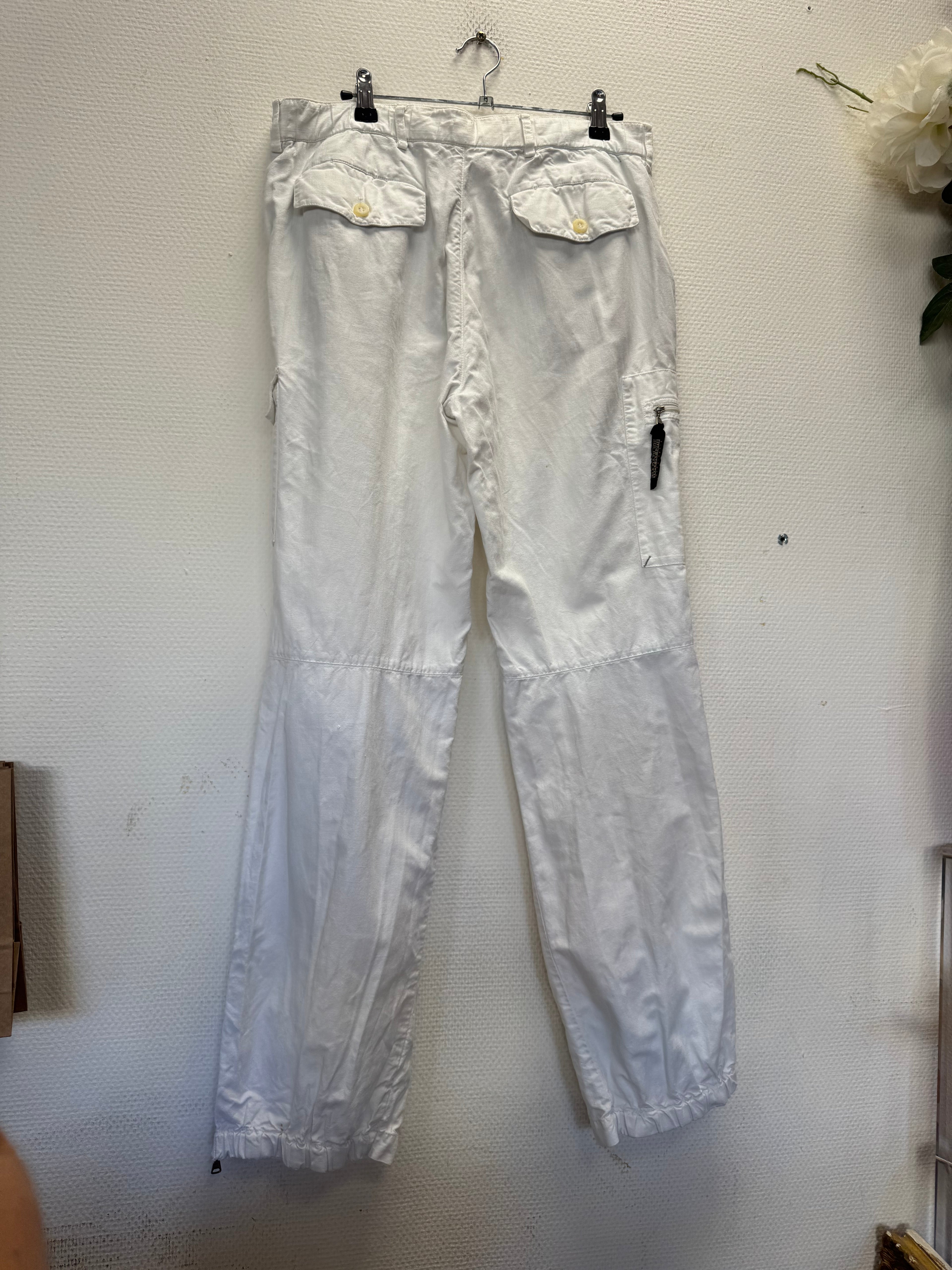 Pantalon en lin blanc Napapijri