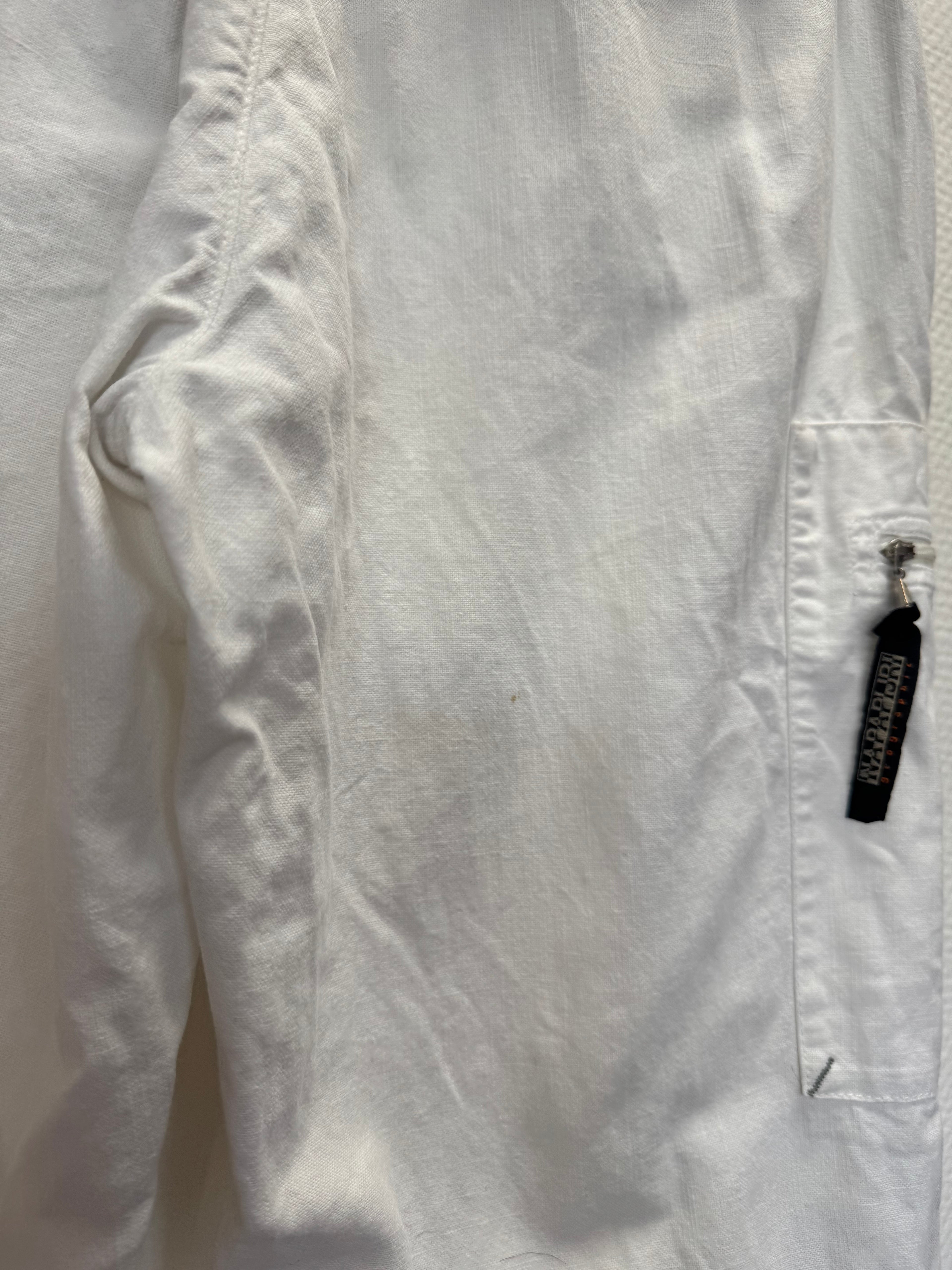 Pantalon en lin blanc Napapijri