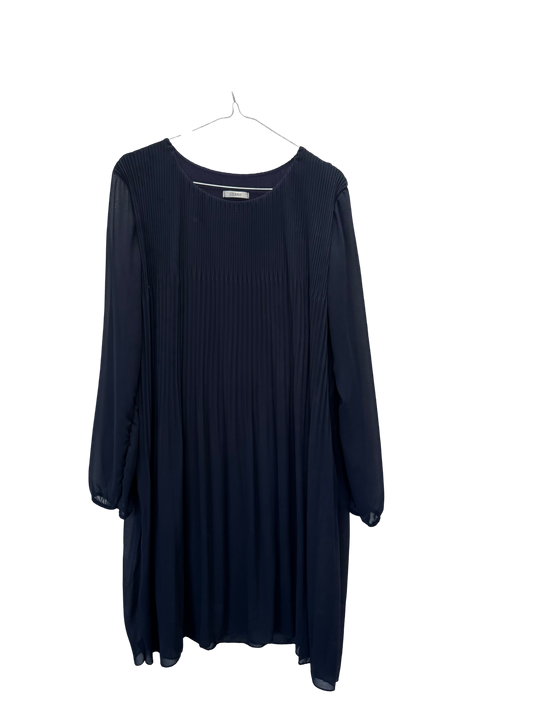 Robe plissée bleu marine